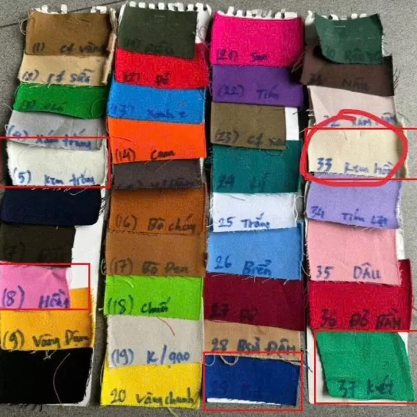 🎨 TIÊU CHÍ VẢI COTTON 100% – ĐỦ MÀU