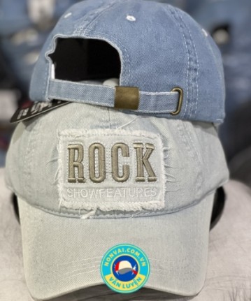 Nón kết lưỡi trai Jean rách bụi bặm thời trang nam nữ -  thêu ROCK + ROCKET